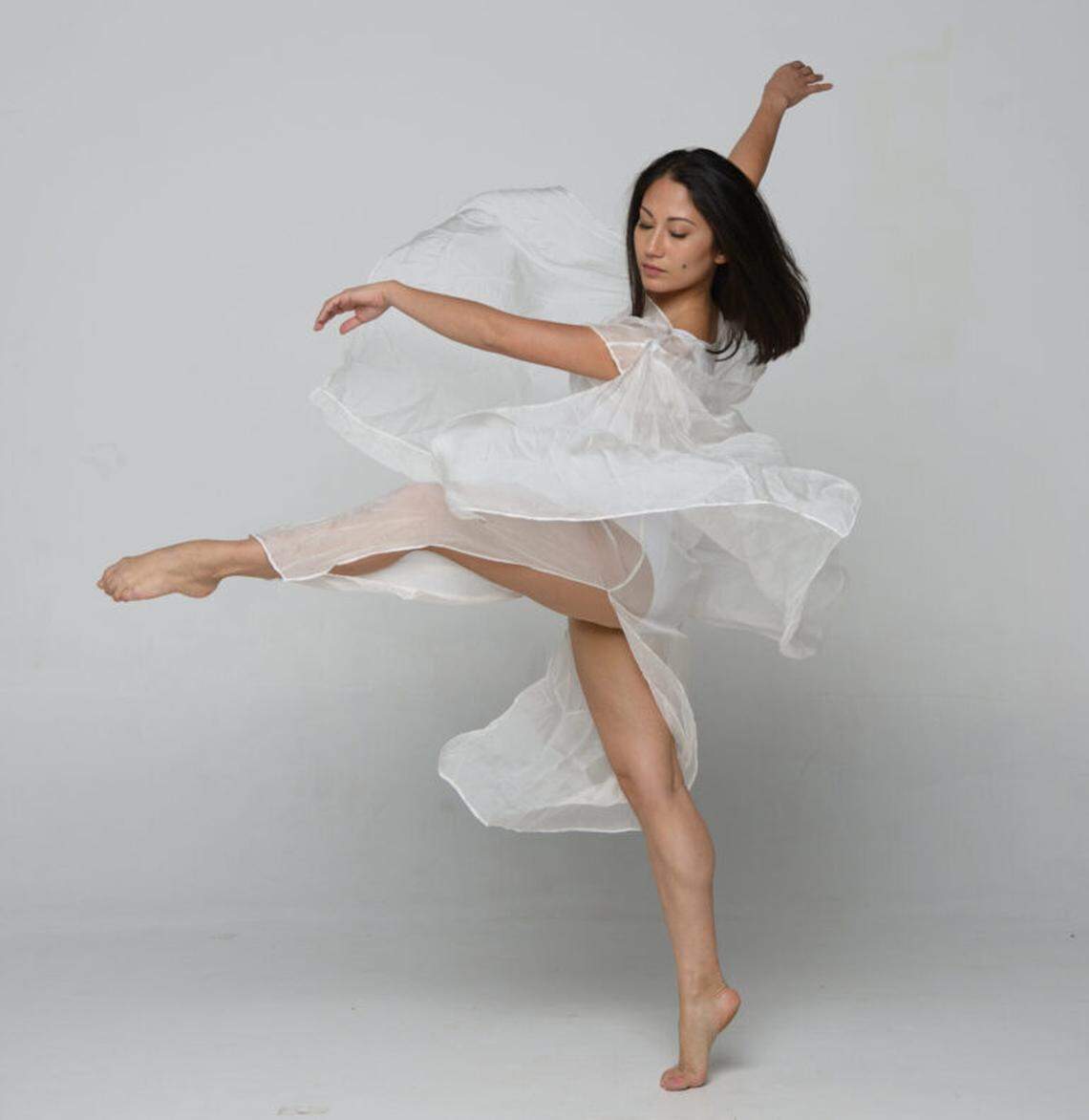 Dancer Allyn Ginns Ayers in “Harp Etude,” a choreography by Isadora Duncan, staged by Andrea Mantell Seidel.