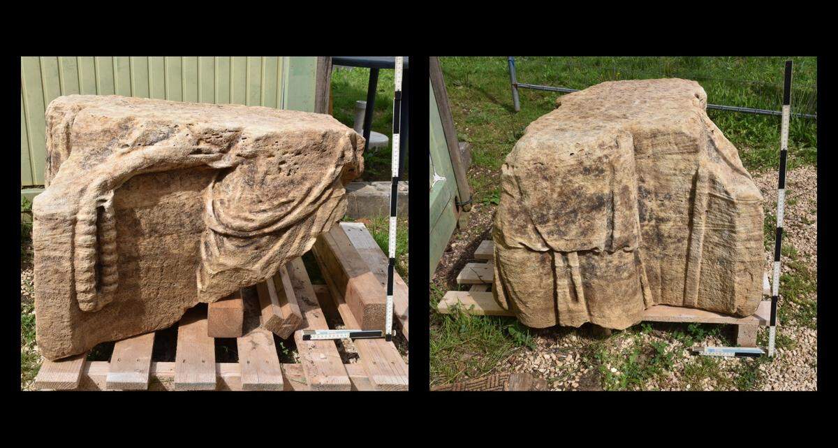 The pillar was built by stacking larger stones on top of one another, archaeologists said.