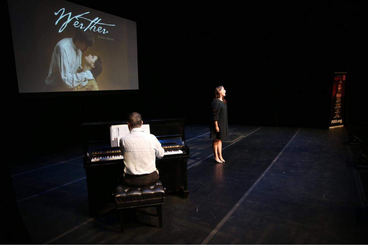 Evan Kardon, soprano of Florida Grand Opera, performs an aria from the opera “Werther” at a workshop during ArtsLaunch, Sept. 8 at Adrienne Arsht Center.