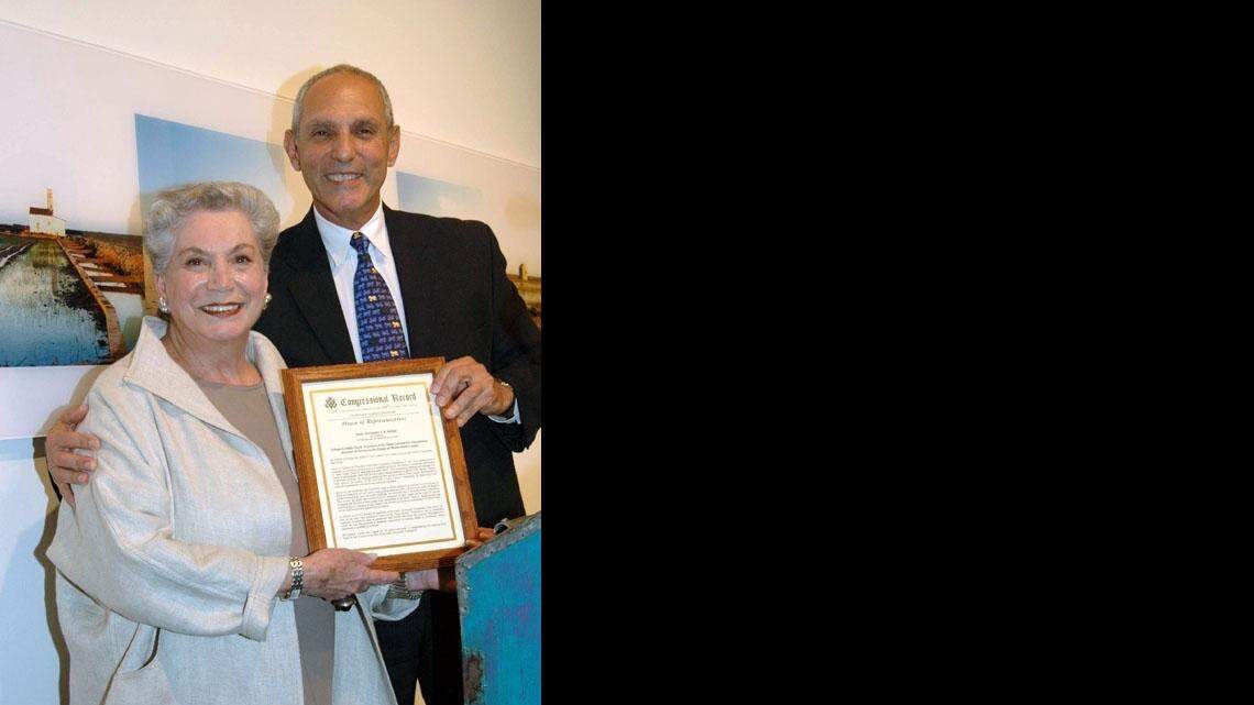 Dade Community Foundation President Ruth Shack and Richard Milstein, then the foundation board chairman, in 2005.