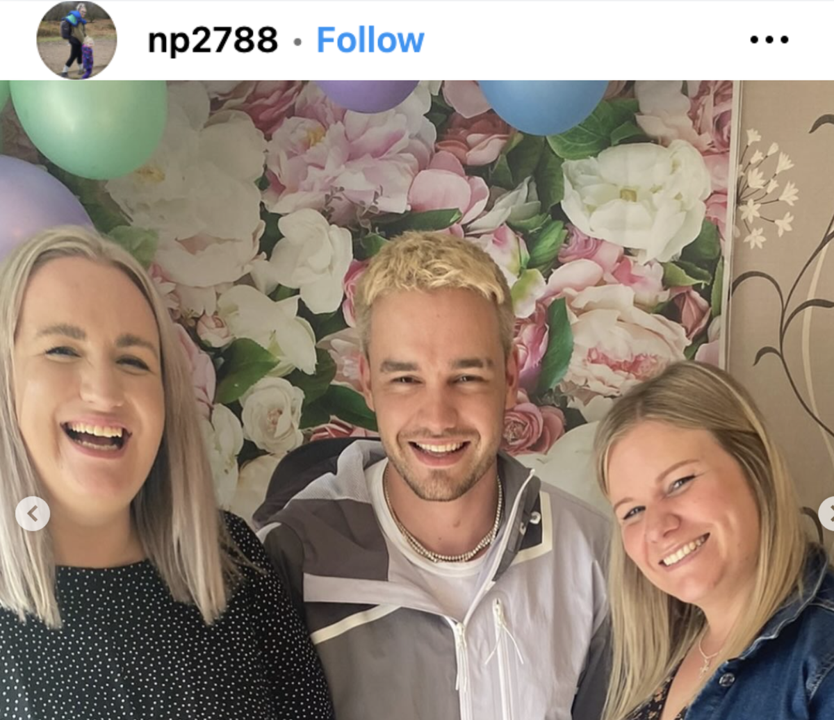 Liam Payne with members of his family
