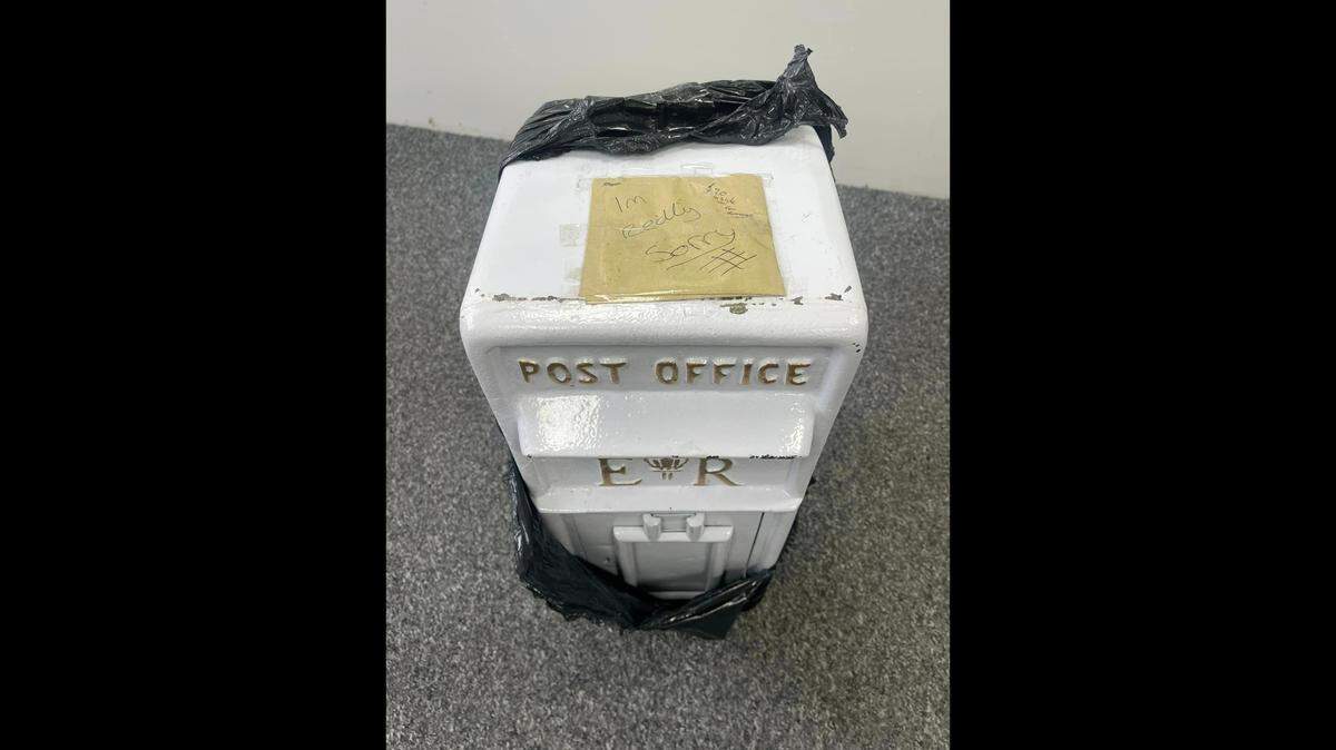 Full of letters to lost loved ones, a “post box to heaven” was stolen and returned with money and a note from the thief, a UK funeral home said.