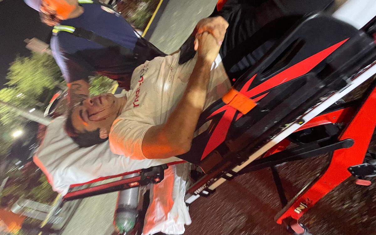 U.S. Senator Marco Rubio shared a photo of a man in one of his shirts on a gurney. Rubio claims the man was attacked Sunday, Oct. 23, in Hialeah