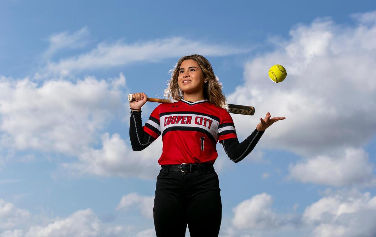 Broward Softball Player of the Year Kirsten Caravaca, from Cooper City High School, is photographed at Brian Piccolo Park in Cooper City, Florida on Tuesday, May 17, 2022.