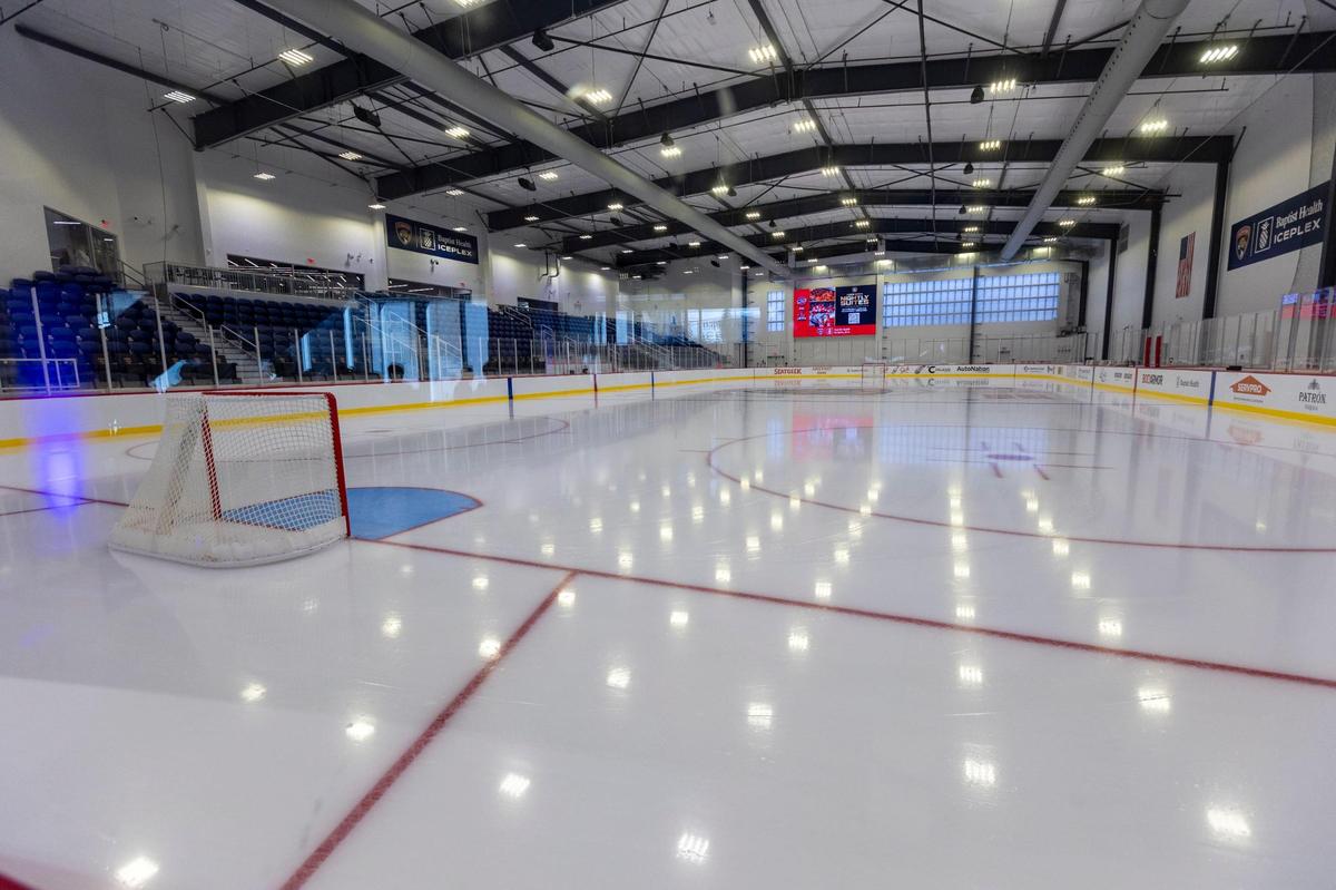 The Baptist Health Rink —&nbsp;one of two ice rinks at the Baptist Health IcePlex. This rink will be used by the team as well as the public.