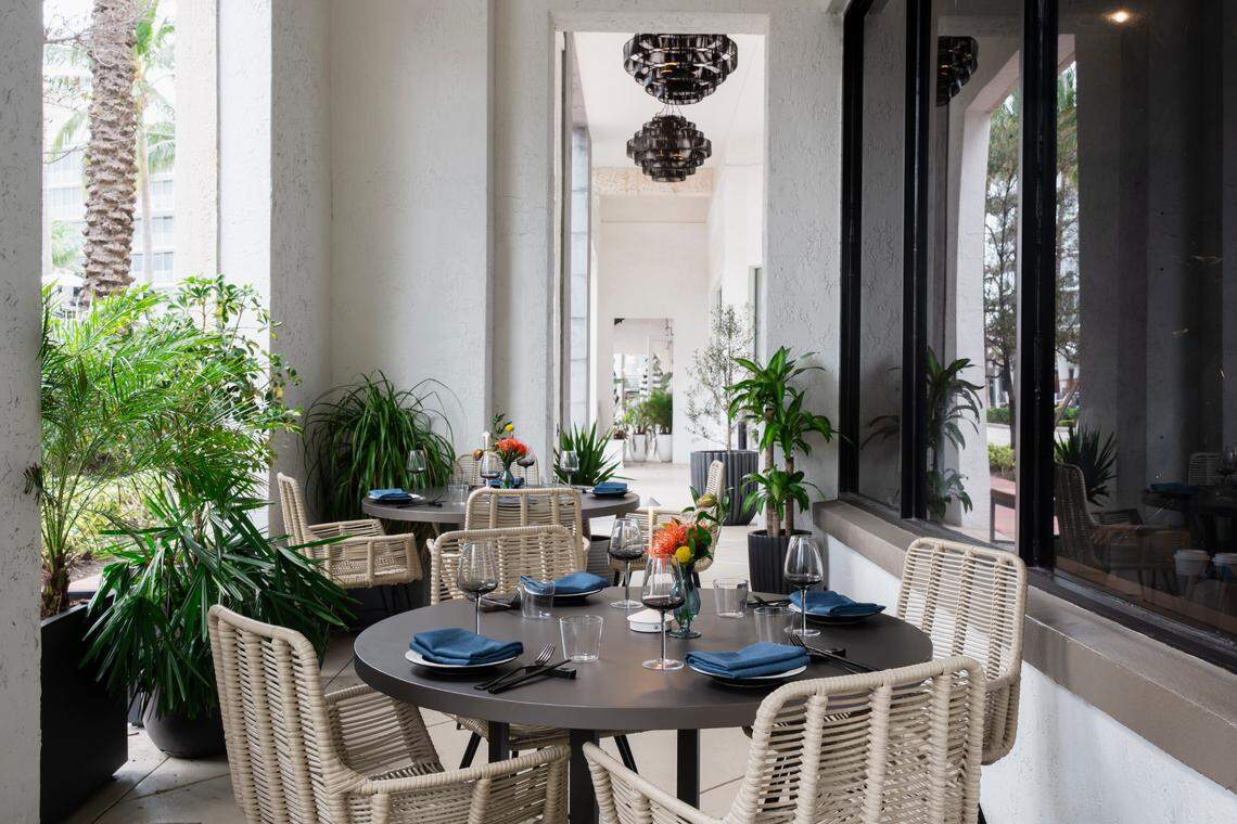 The outdoor terrace at Kissaki in Miami Beach.