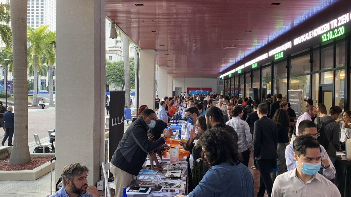 Hundreds of people turned out Thursday, Dec. 2, 2021, at a technology jobs fair at Miami Dade College’s downtown Wolfson campus.