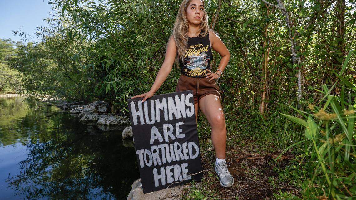 ‘Shut it down’: May Day protesters rally outside Alligator Alcatraz