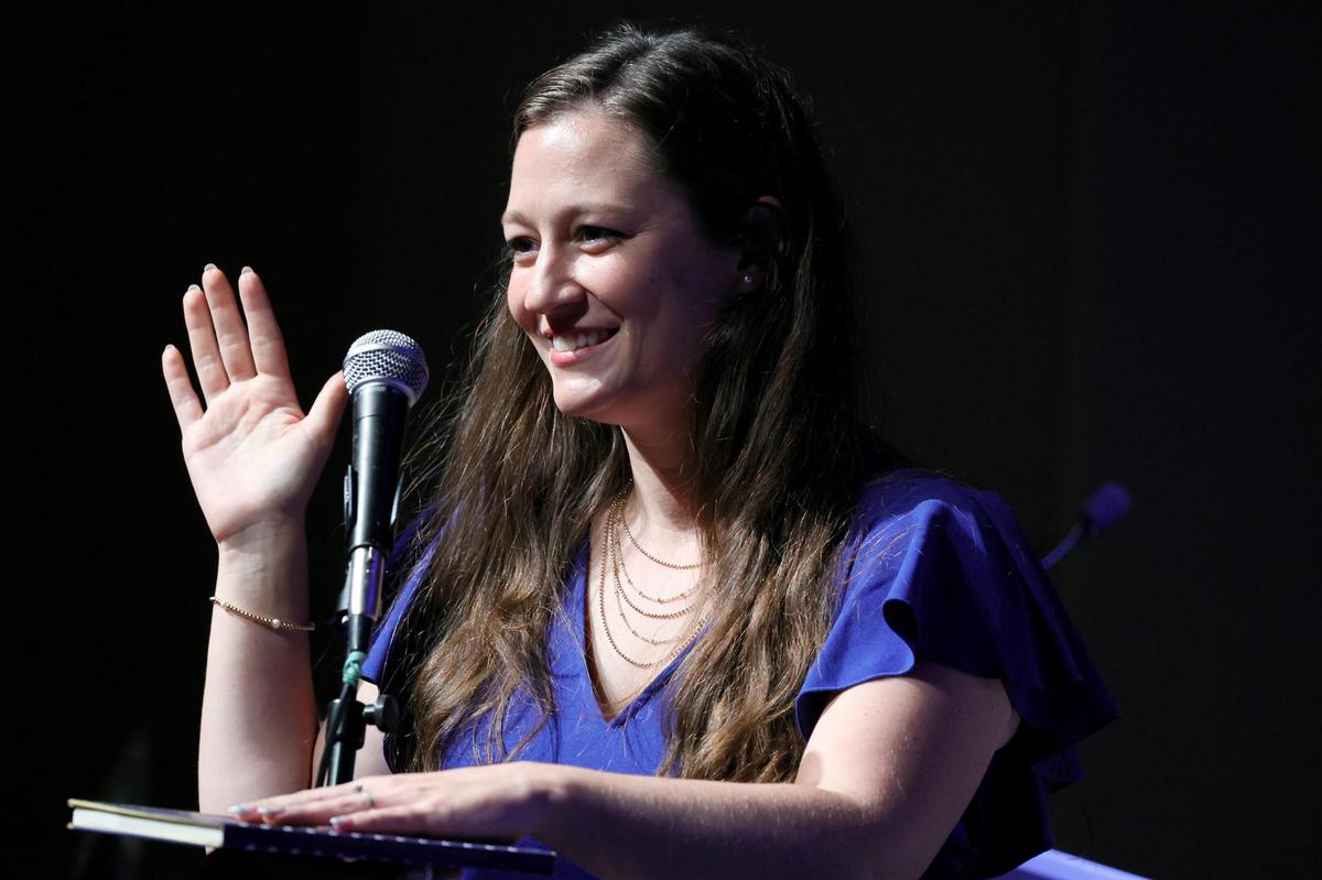 Newly elected Broward County School Board member Rebecca Thompson (District 2) is sworn in at Dillard High School in Fort Lauderdale on Tuesday, Nov. 19, 2024. (Amy Beth Bennett / South Florida Sun Sentinel)