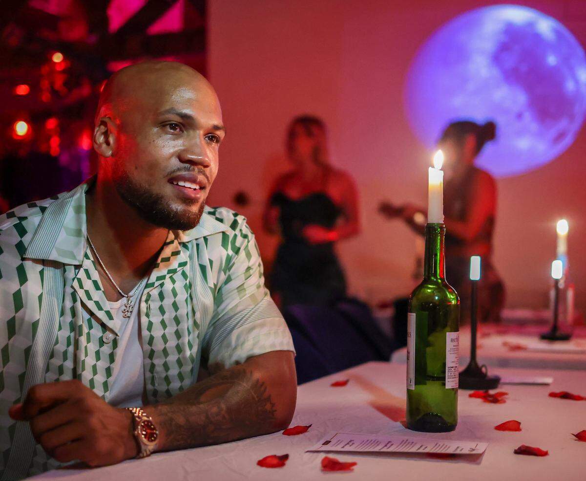 Kyle Hoto Reid, founder of the Love Language Presents’ events, hosts a party focused on intimacy and low-key aesthetics at Bargean in Little Havana, Miami, Florida on Sunday, April 5, 2026.