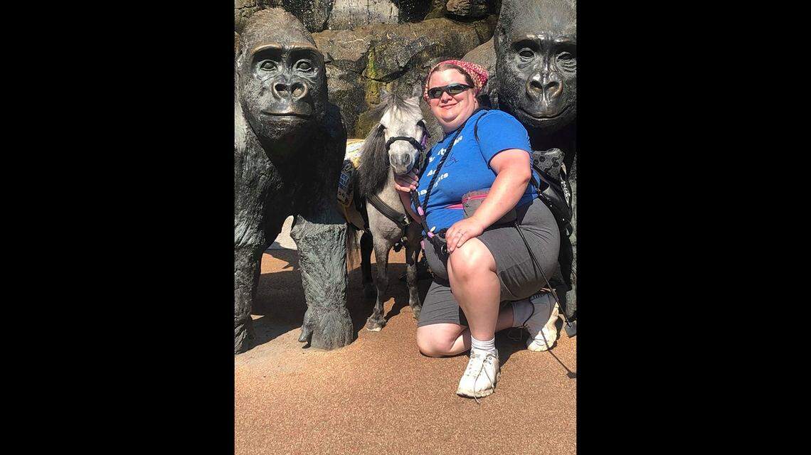 Flirty, a former showhorse, has been with Hensley since 2017.