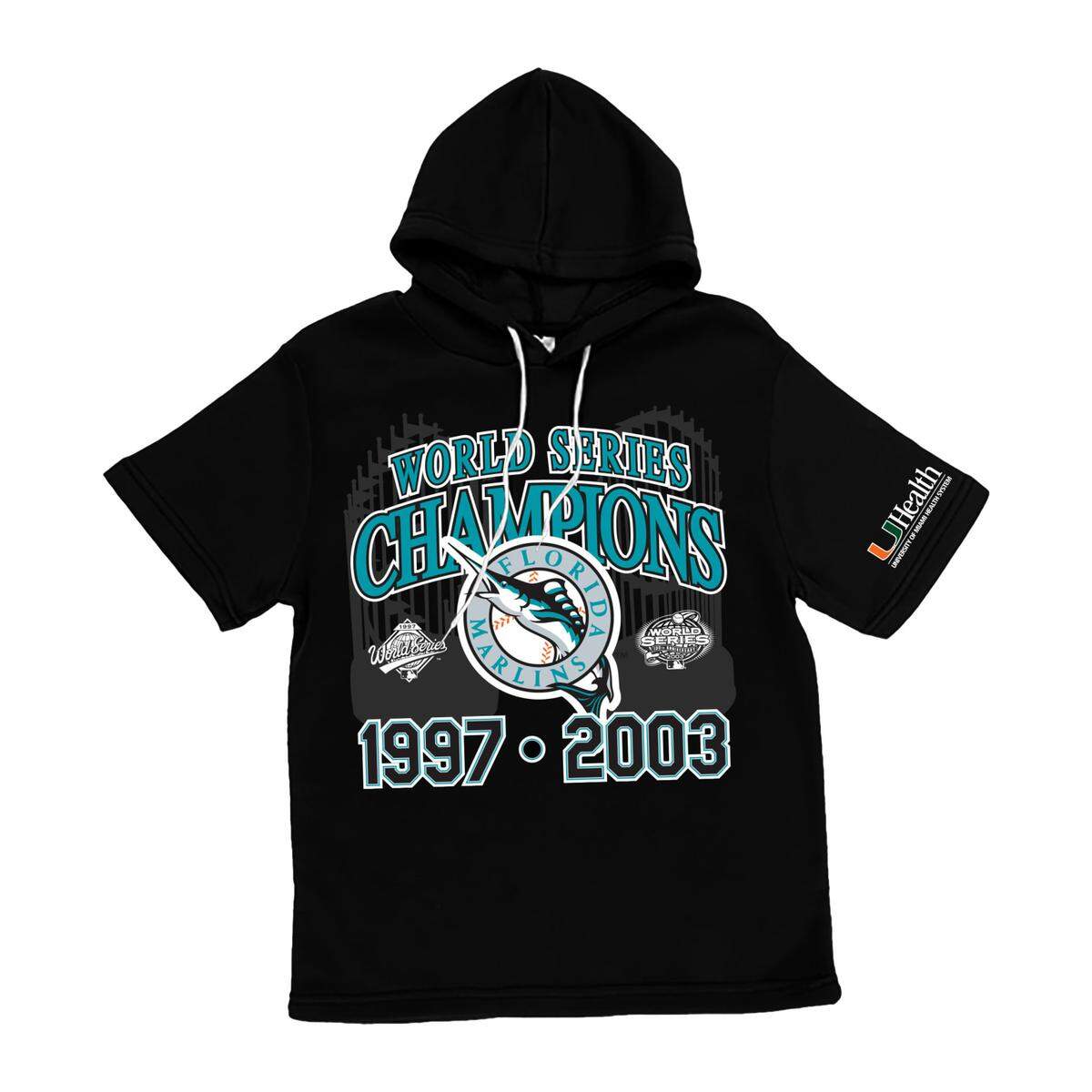 The short-sleeve hoodie that will be a Miami Marlins giveaway on April 16.