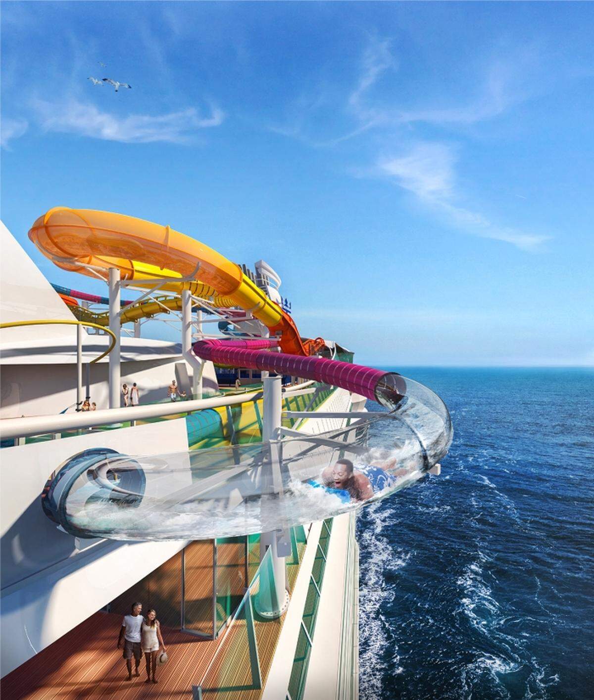 Rendering of new slide Riptide on remodeled Navigator of the Seas.