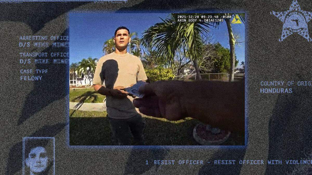 Las imágenes de una cámara corporal muestran a un agente del sheriff del condado de Palm Beach, Florida, tomando la licencia de conducir de Axel Sánchez Toledo y, posteriormente, acusándolo de encontrarse indocumentado en los Estados Unidos.