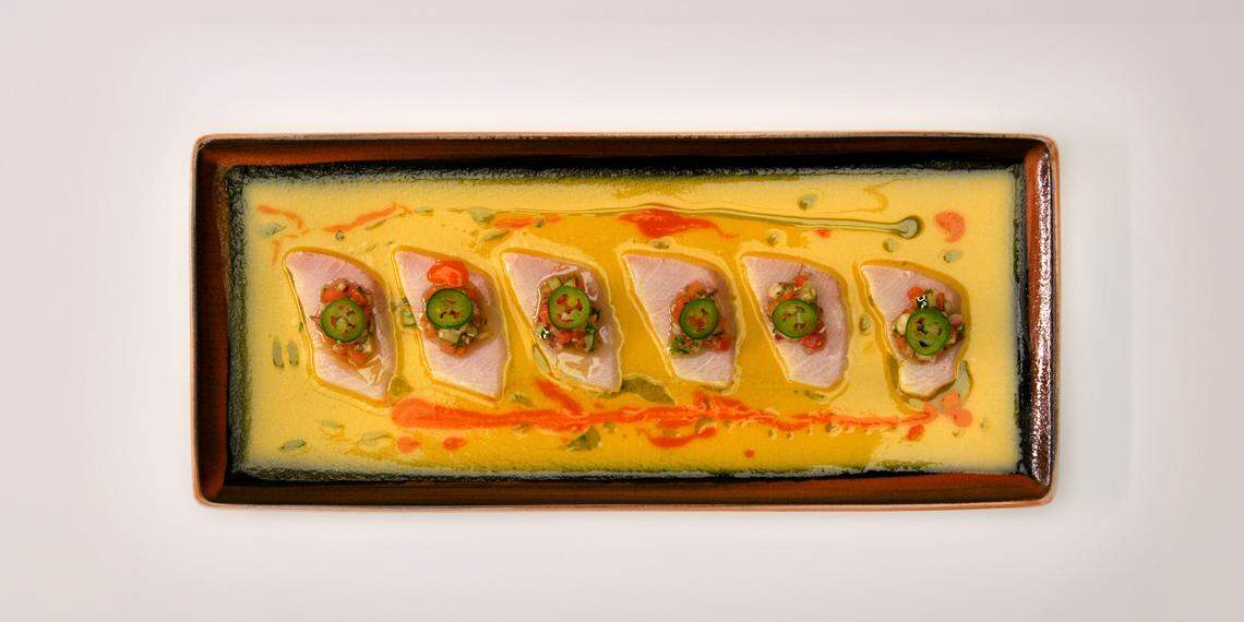 Seafood presentation from Celebrity Edge’s Raw On 5.