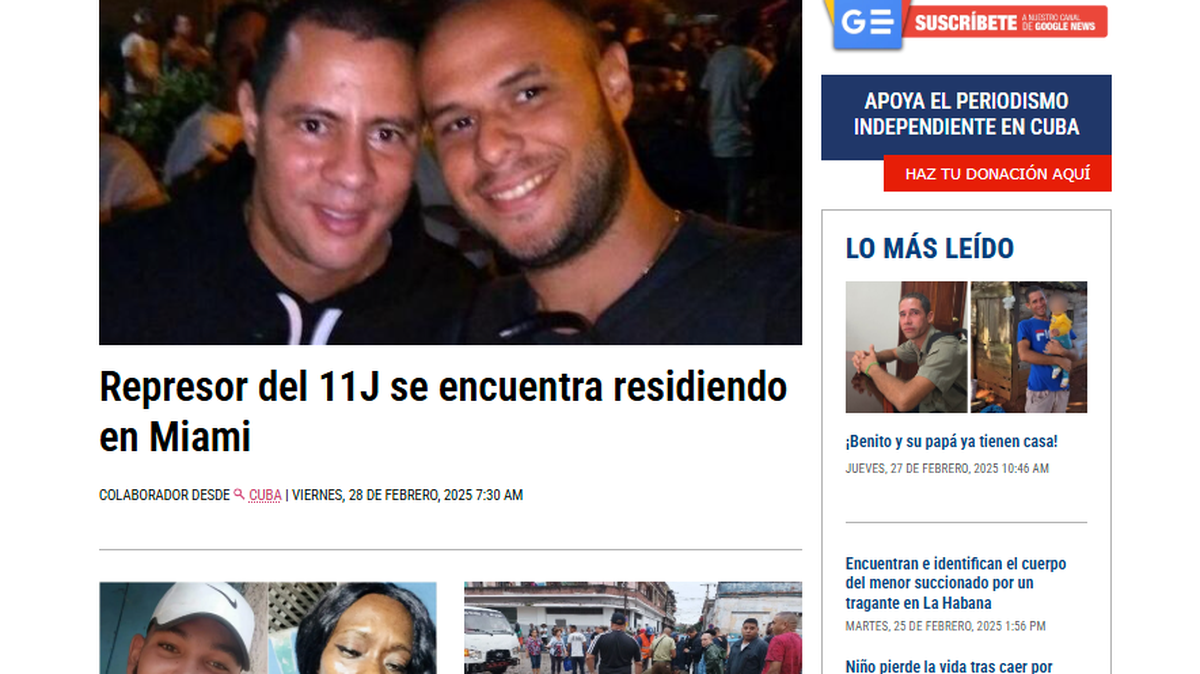 Screenshot of Cubanet’s website. Cubanet is the oldest independent Cuba news outlet