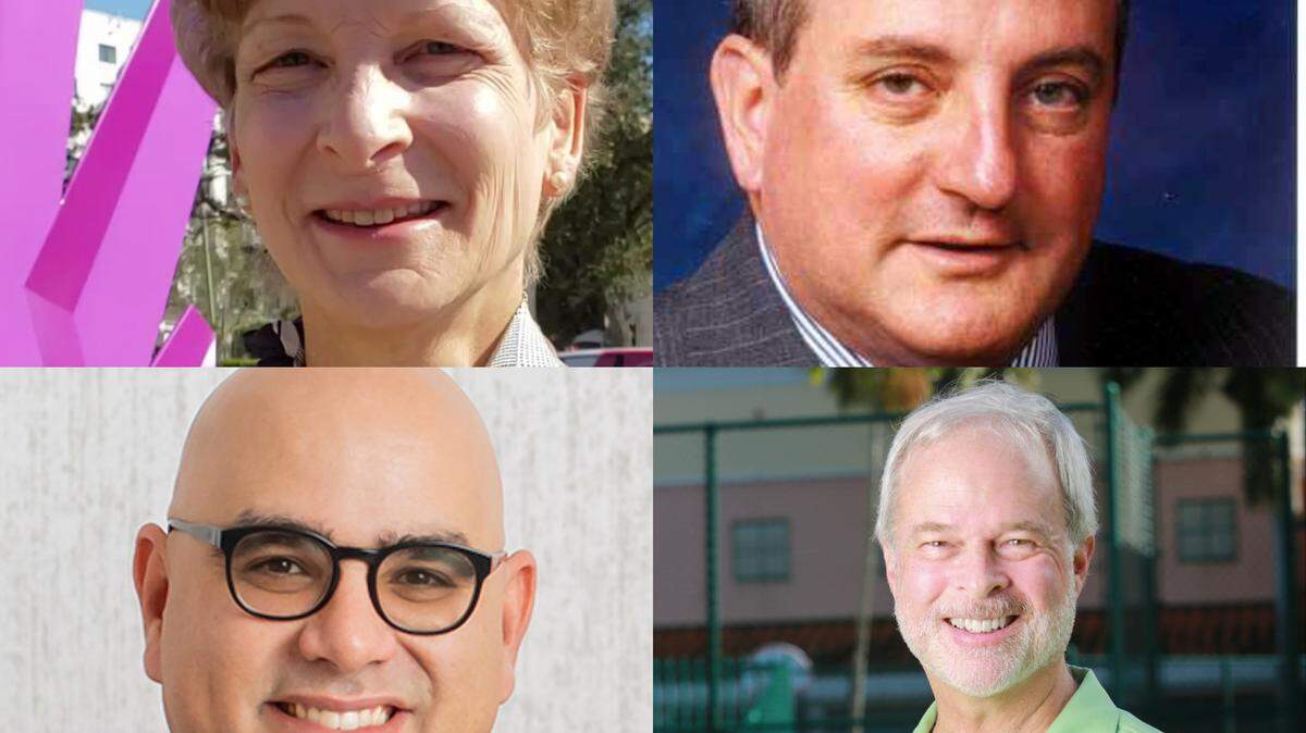 Rhonda Anderson, José Valdés-Fauli, Javier Baños and Kirk Menendez will compete for two seats on the Coral Gables commission during the runoff election. 