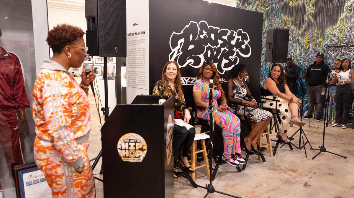 Miami radio legends Supa Cindy, Stichiz and Lucy Lopez spoke on a panel honoring Women’s History Month on March 15 at The Art of Hip Hop in Wynwood. The radio personalities were recognized for their careers and community leadership.