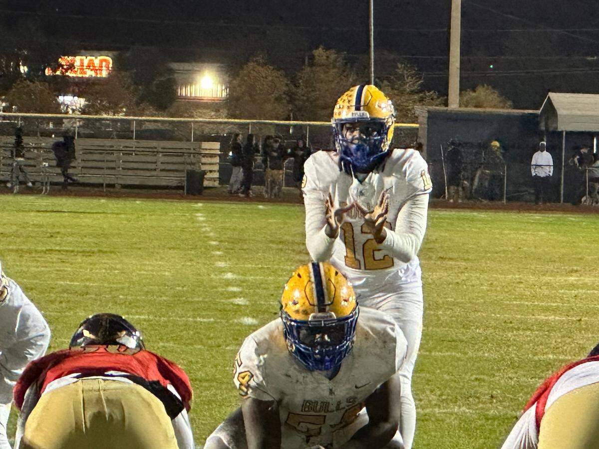 Miami Northwestern quarterback Leon Strawder threw four touchdown passes on Friday night to lead the Bulls over Melbourne Eau Gallie in a Class 3A state semifinal at Eau Gallie High School in Melbourne, Fla.
