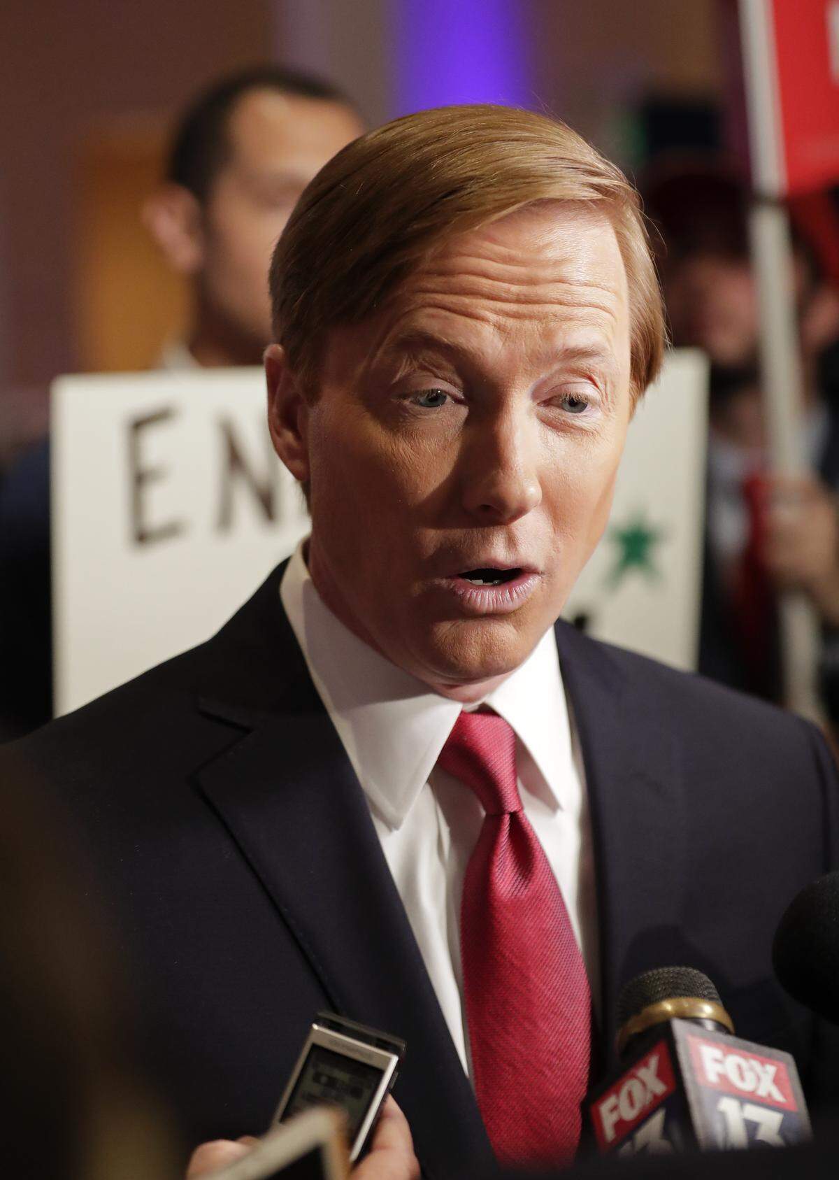 Agriculture Commissioner Adam Putnam, meets with members of the media after a Florida Republican gubernatorial primary debate at the Republican Sunshine Summit Thursday, June 28, 2018, in Kissimmee.