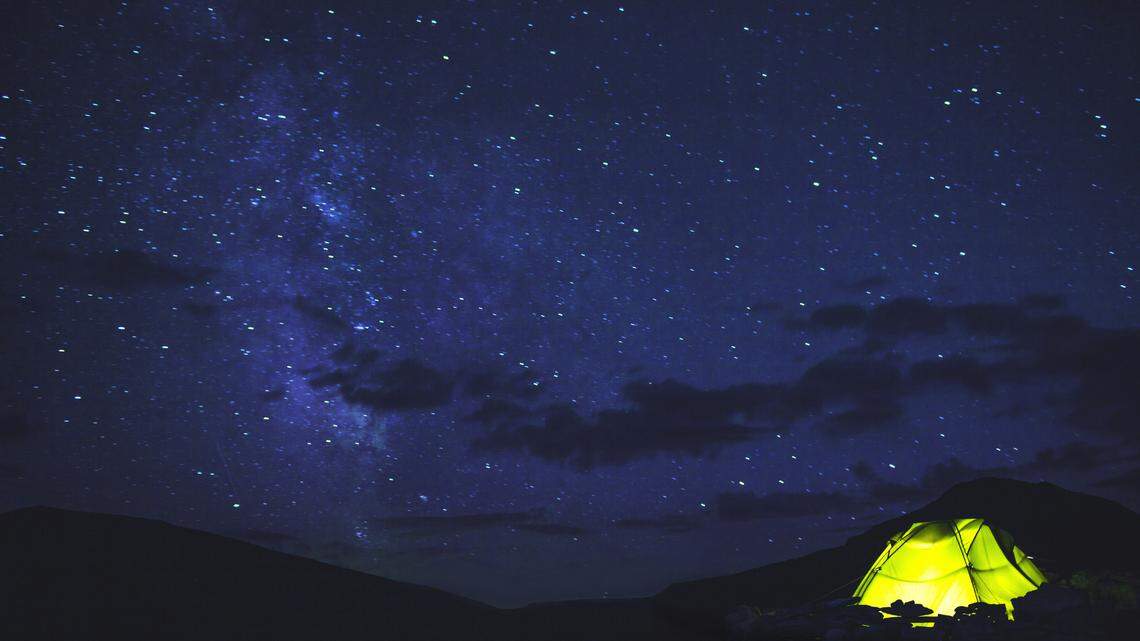 Tent under the starry sky
