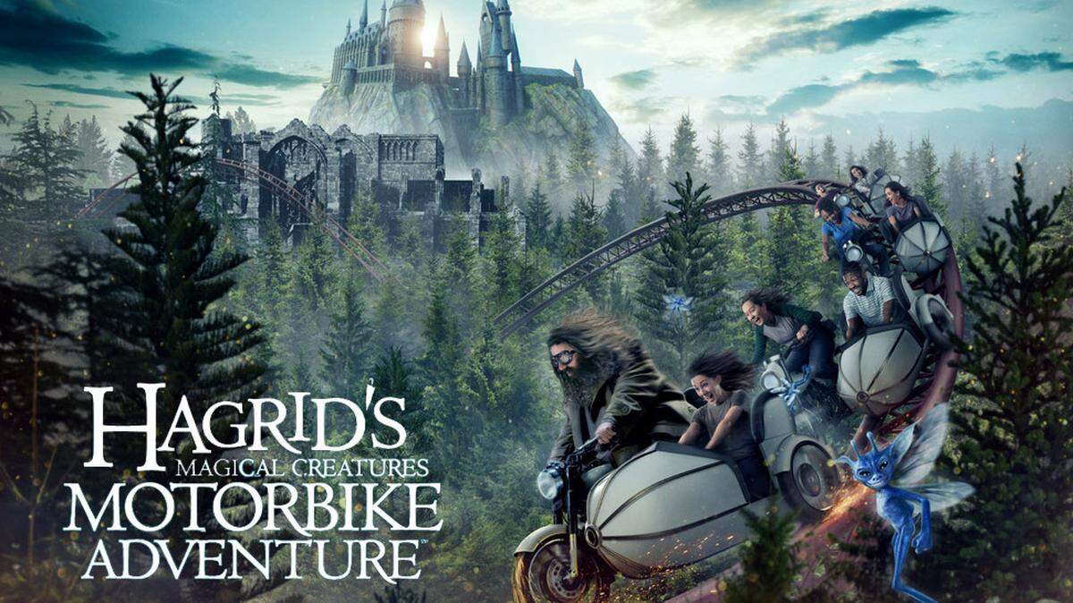 Islands of Adventure Park at Universal Orlando Resort released this image of its coming new coaster attraction, “Hagrid’s Magical Creatures Motorbike Adventure.” The roller coaster is set to open on June 13.