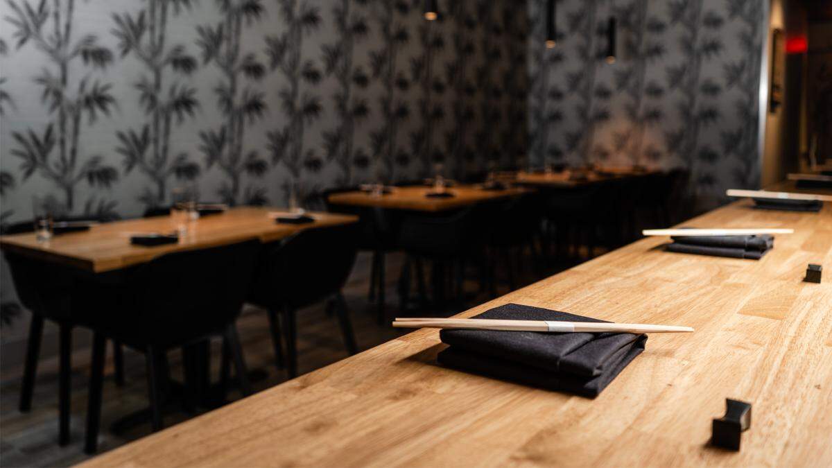 View from the sushi bar at Blind Tiger in Aventura.
