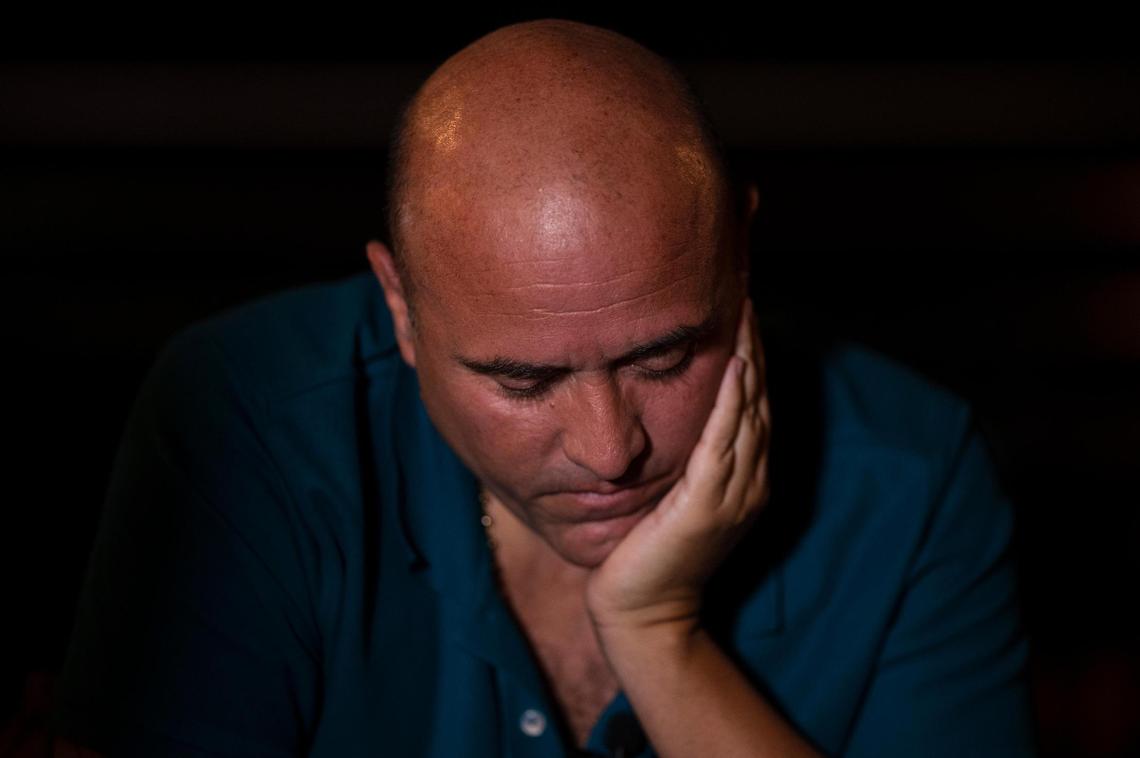 Jose Irizarry, a once-standout DEA agent sentenced to more than 12 years in federal prison for conspiring to launder money with a Colombian cartel, pauses during an interview the night before going to a federal detention center. He was betrayed by one of his closest confidants, a Venezuelan-American informant who confessed to diverting funds from the undercover stings and making cash payments to his longtime handler.