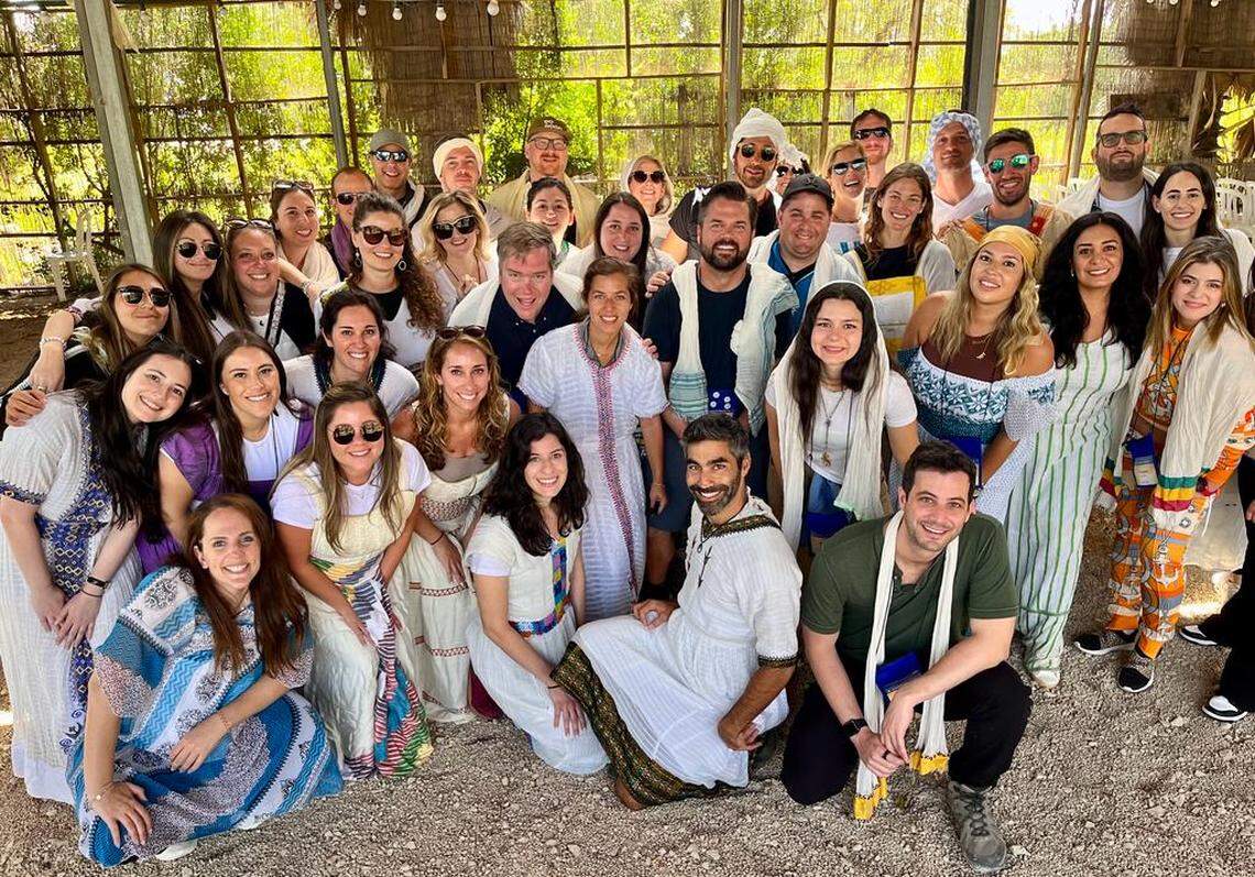 Members of the Greater Miami Jewish Federation’s Young Leadership Division at the Beta Israel Village, in Kiryat Gat, on Monday April. 24, 2023 Beta Israel is a term used to identify Ethiopian Jewry.