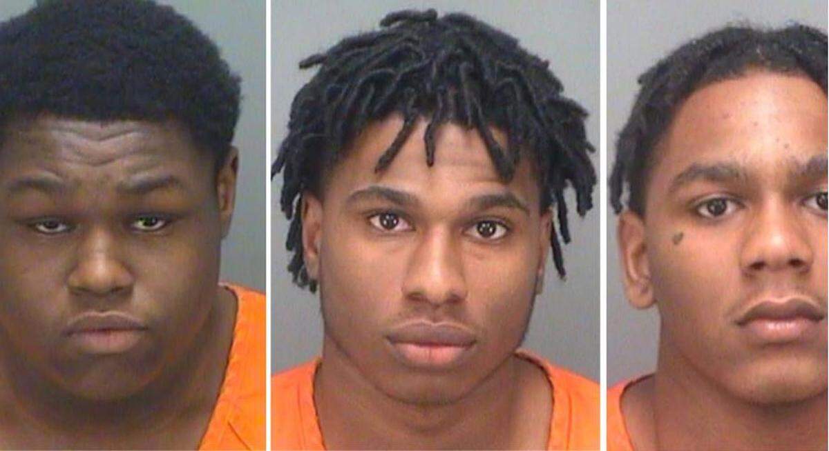 Roy Lampkin, left, David Dobbins and Christopher Rachell are charged in connection with a caper that resulted in a CVS in Clearwater being held up by robbers.