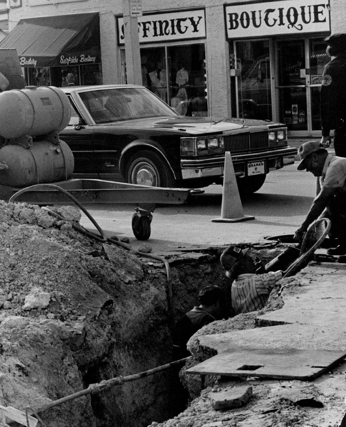Construction on Main Highway in 1979.