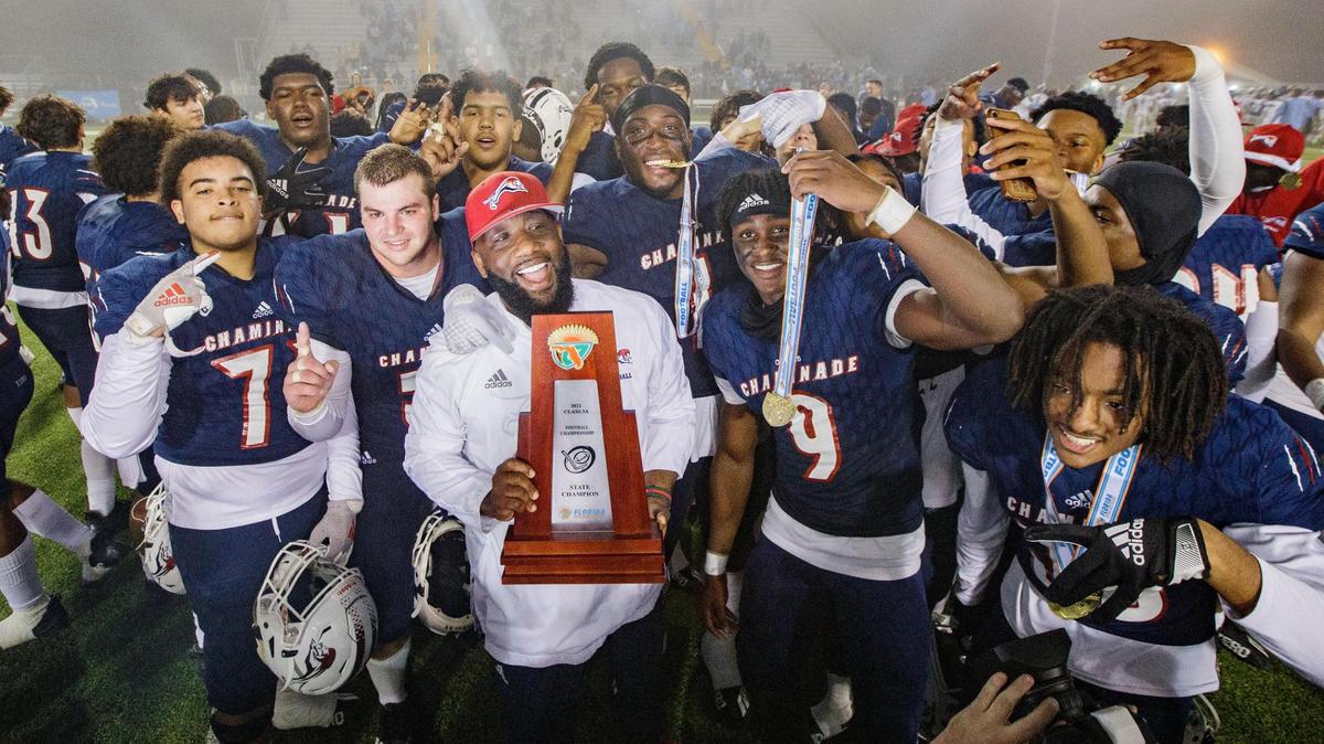 Chaminade-Madonna shutout Berkeley Prep 21-0 to claim the 3A State Championship title at Gene Cox Stadium on Friday, Dec. 10, 2021.