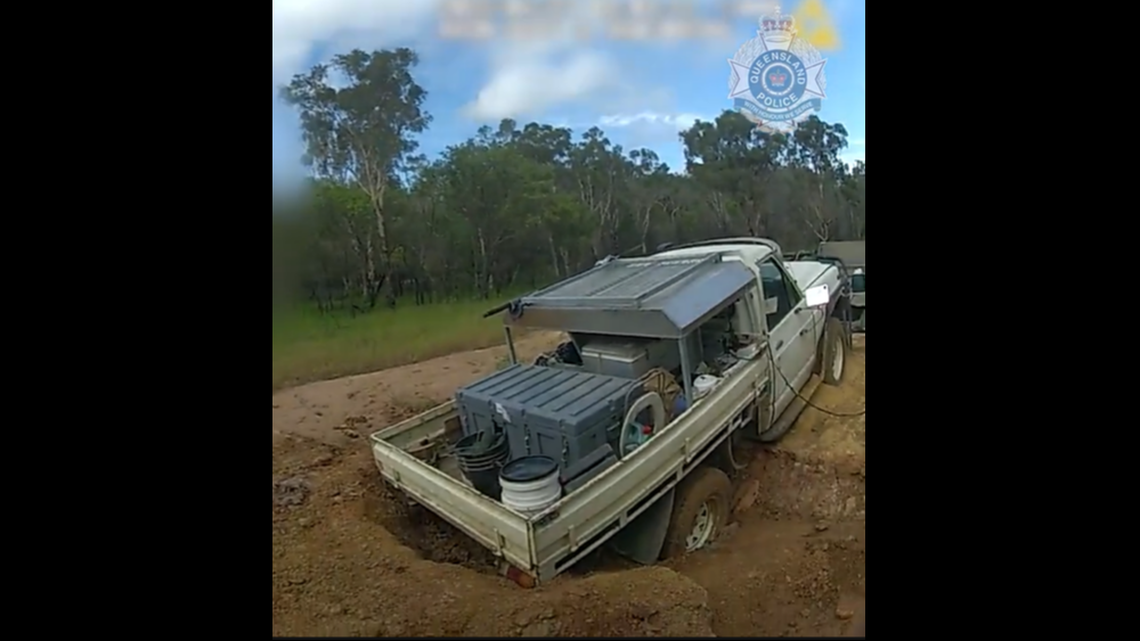 The couple reported their winch broke when they tried to pull the vehicle out of the mud, police said.