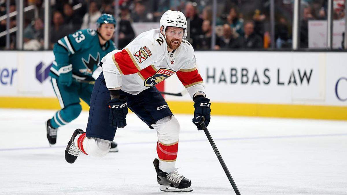 SAN JOSE, CALIFORNIA - NOVEMBER 08: Jeff Petry #2 of the Florida Panthers in action against the San Jose Sharks at SAP Center on November 08, 2025 in San Jose, California. (Photo by Ezra Shaw/Getty Images)