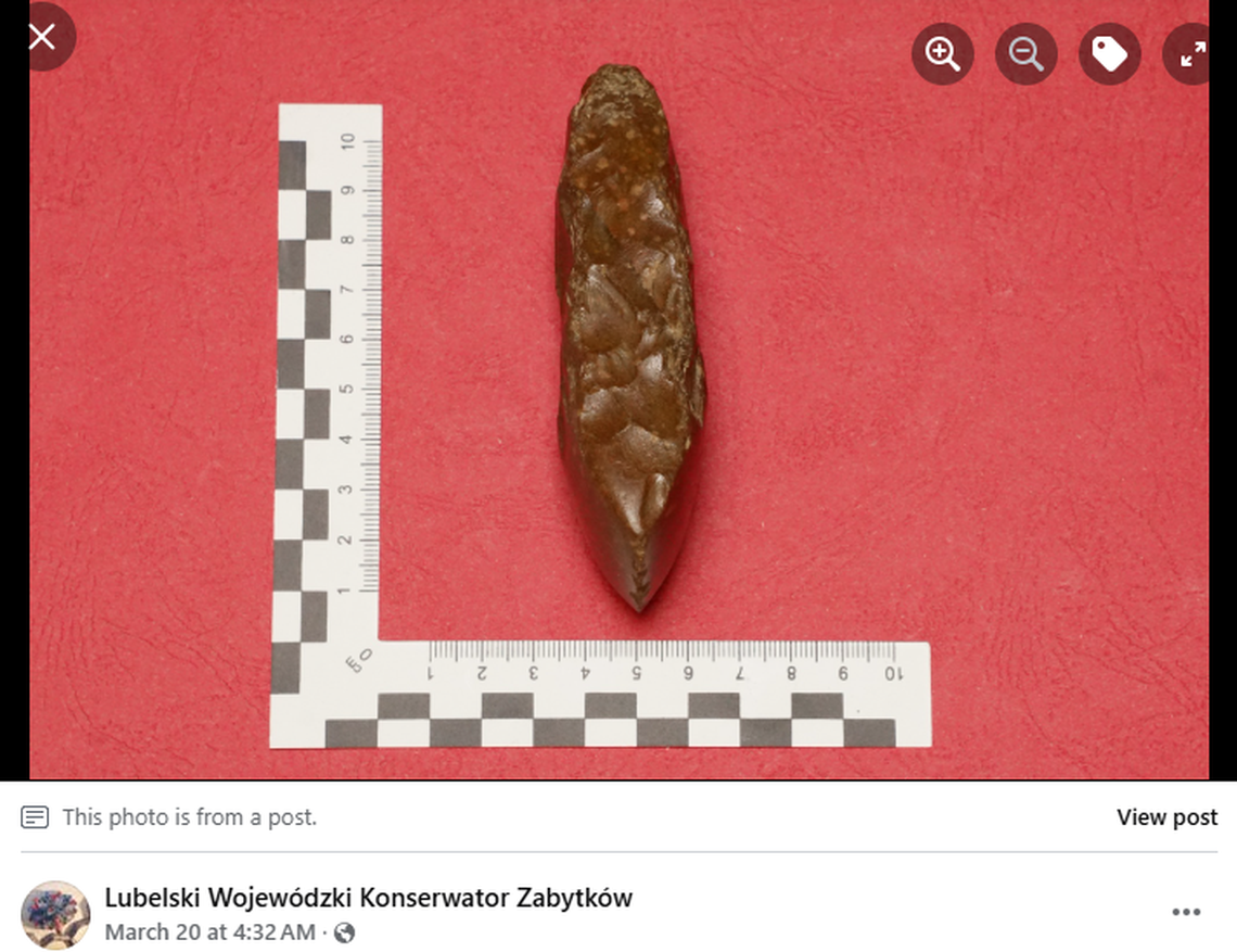 The ax could be nearly 5,000 years old, officials said.