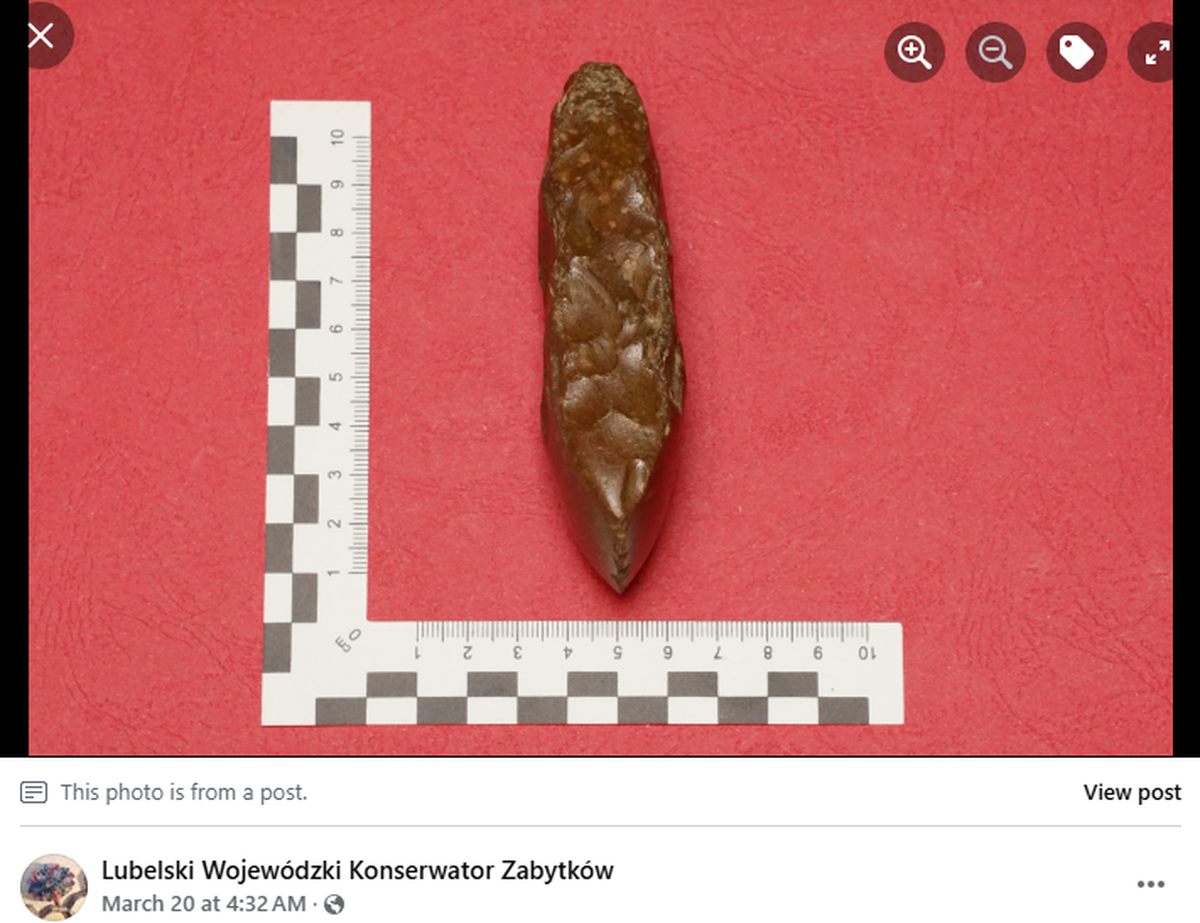 The ax could be nearly 5,000 years old, officials said.