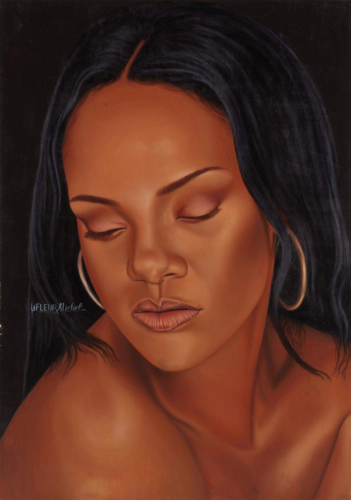 Michel Lafleur’s painting “Rihanna,” 2018, will be part of the show “PÒTOPRENS: The Urban Artists of Port-au-Prince,” opening April 23, 2019, at MOCA-Nomi. Courtesy of the artist and Pioneer Works