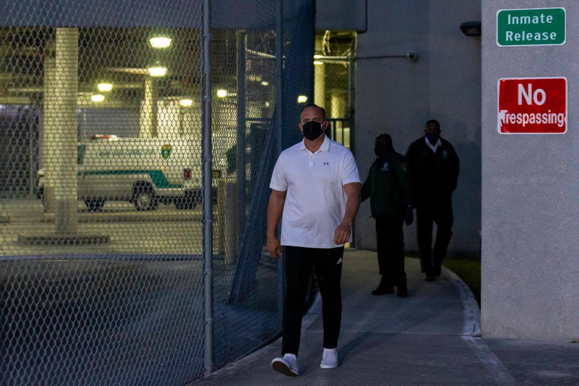 Frank Artiles leaves the Turner Guilford Knight Correctional Center in Miami, Florida on Thursday, March 18, 2021. Artiles posted $5,000 bail after facing charges relating to a 2020 Senate District 37 campaign.