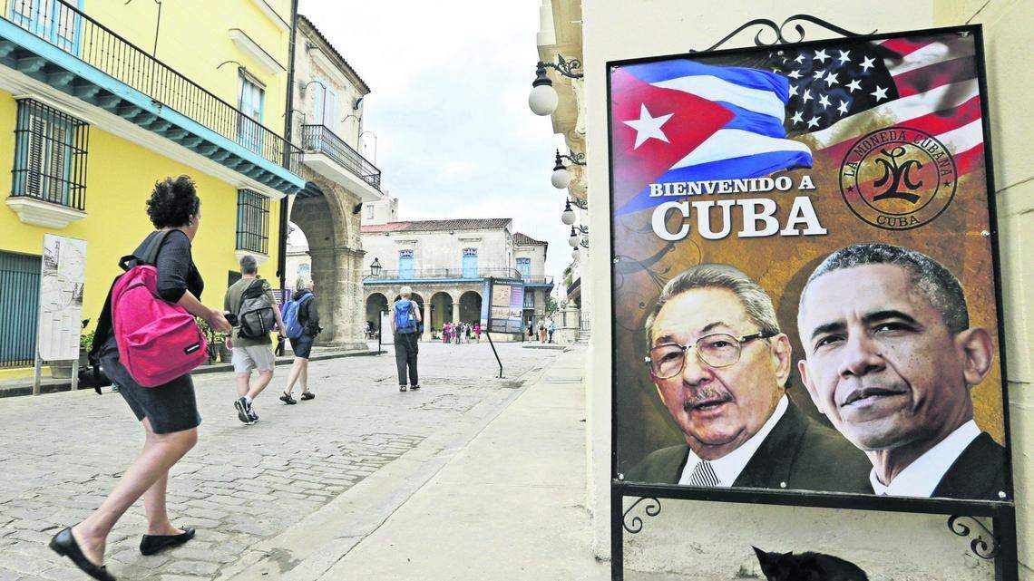 President Barack Obama with Raul Castro at the Palacio de la Revolucion in Havana on Monday, March 21, 2016.