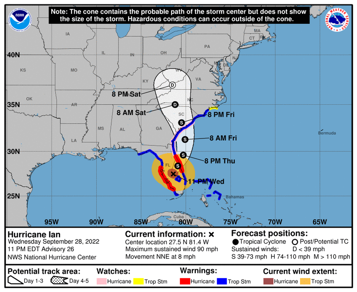 Hurricane Ian weakened to a Cat 1 after it made landfall near Punta Gorda.