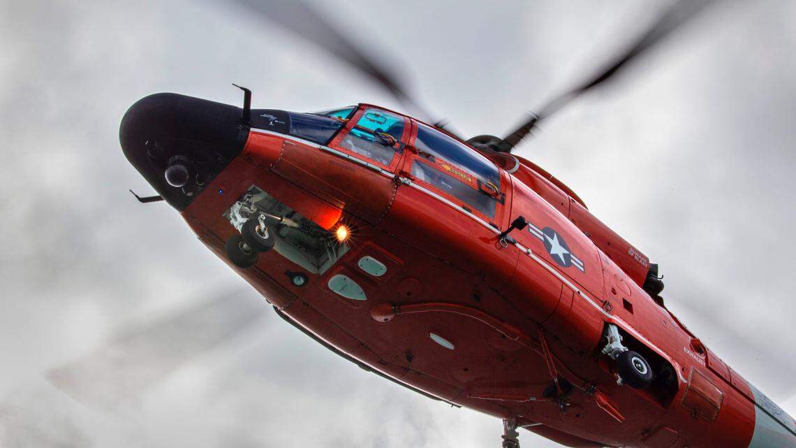A U.S. Coast Guard helicopter