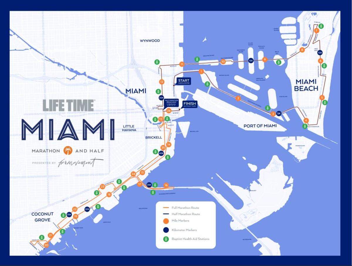Here’s the 2026 Miami Marathon route for the Jan. 25, 2026, race.