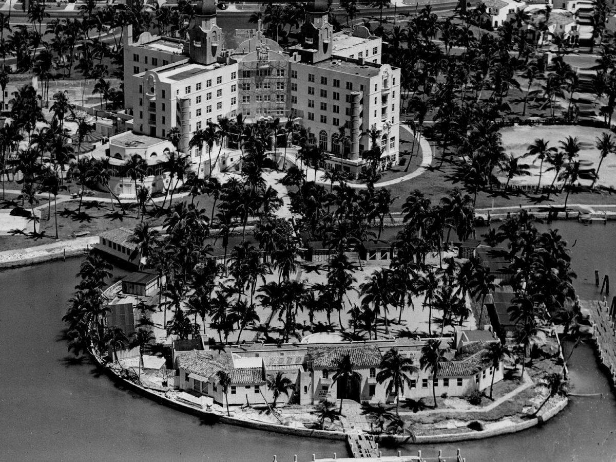In 1949, the Nautilus Hotel, now the site of Mount Sinai Medical Center in Miami Beach.