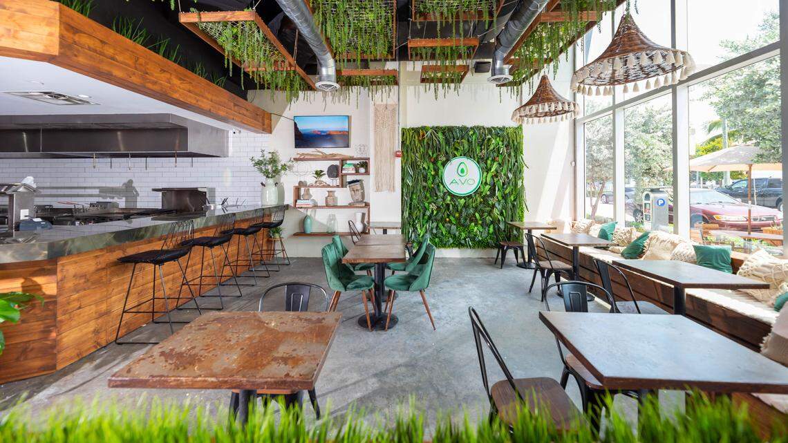 The interior of the new fast-casual restaurant Avo in Miami Beach.