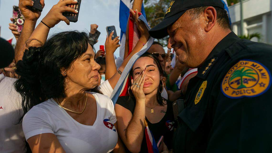 In July, city of Miami Police Chief Art Acevedo stood with protesters during a rally on Calle Ocho showing solidarity with protesters who took to the streets in Cuba.