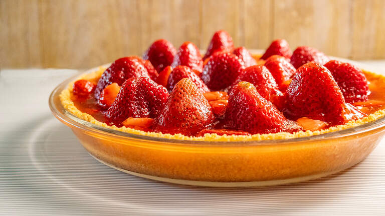 Fresh Strawberry Pie is a sweet, glistening summer treat so easy, a kindergartner can make it