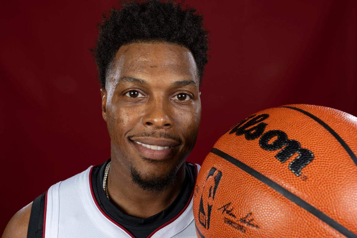 Miami Heat guard Kyle Lowry (7) is photographed during team Media Day at the Kaseya Center on Monday, Oct. 2, 2023, in Miami, Fla.