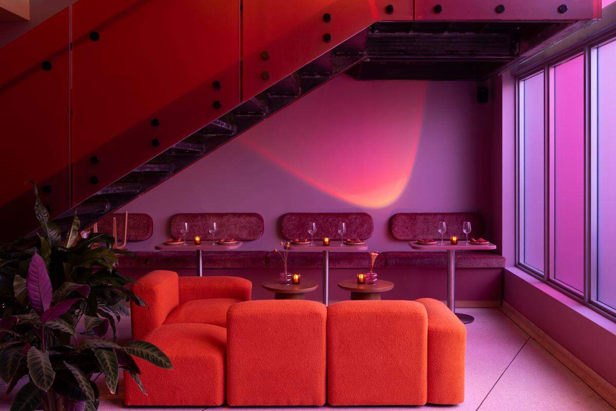 Bar Lab creative director Danya Hachey of Mad Artistic designed the space at Margot Bar & Bistro, which aims for a blend of 1970s Scandinavian and 1980s Italian style.