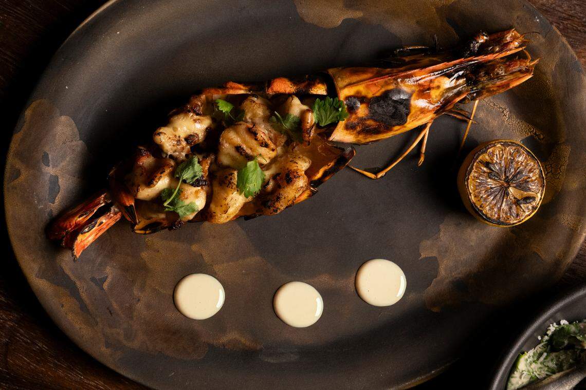 Giant tiger shrimp dish at RosaNegra in Brickell.