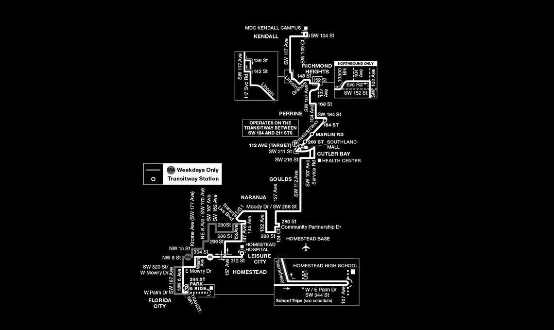 Metrobus route 35 from Kendall to Florida City, which looks like it was drawn by an Etch A Sketch on amphetamines, is part of an inefficient network that needs to be redesigned to make ridership more appealing.